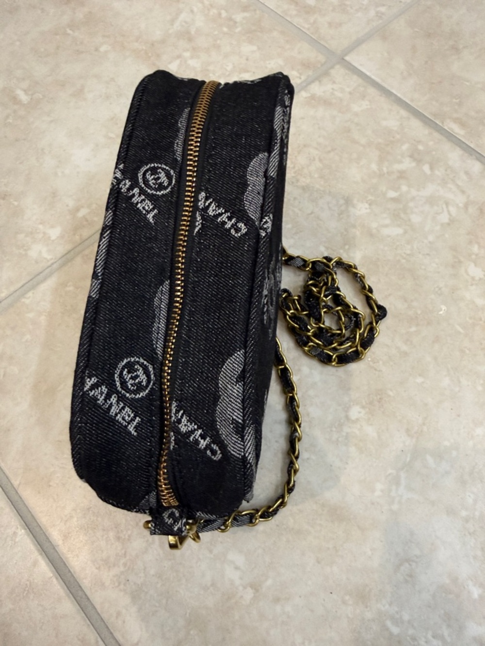 Chanel GWP Black Denim Crossbody Bag brass hardware - Picture 5 of 12